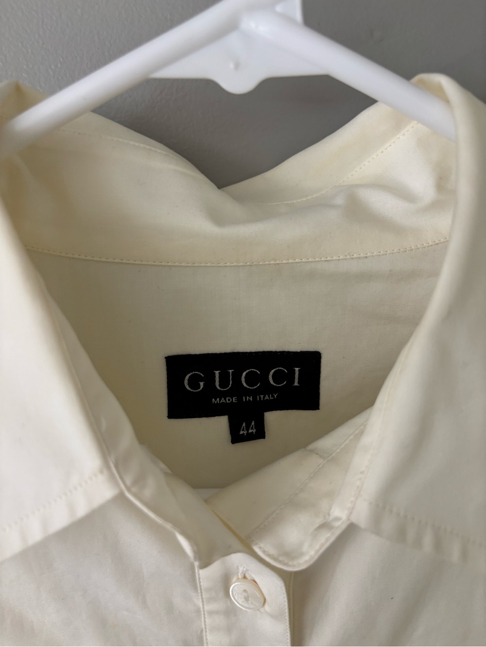 Gucci Ivory Button-Front Cotton Shirt - Picture 2 of 7